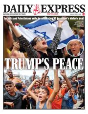 Daily Express front page for 10 October 2025
