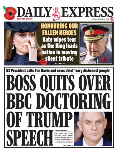 Daily Express Newspaper Front Page (UK) for 10 November 2025