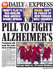 Daily Express (UK) Newspaper Front Page for 10 December 2015