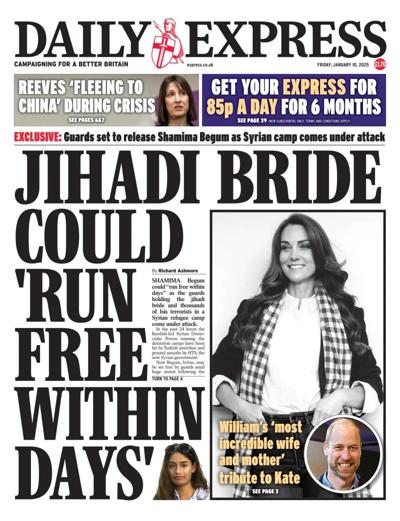 Daily Express Newspaper Front Page (UK) for 10 January 2025