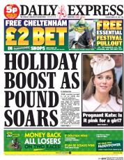 Daily Express (UK) Newspaper Front Page for 10 March 2015