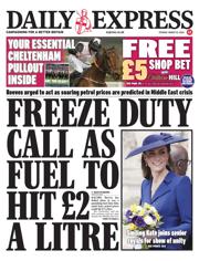 Daily Express front page for 10 March 2026