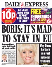 Daily Express (UK) Newspaper Front Page for 10 May 2016