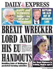 Daily Express (UK) Newspaper Front Page for 10 May 2018