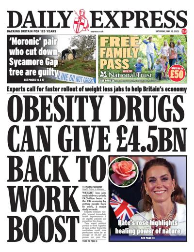 Daily Express Newspaper Front Page (UK) for 10 May 2025