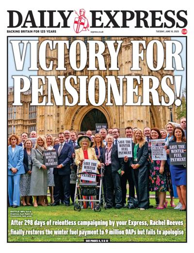 Daily Express Newspaper Front Page (UK) for 10 June 2025