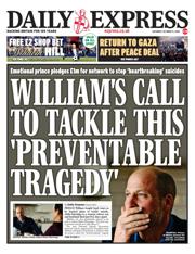 Daily Express front page for 11 October 2025