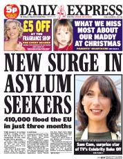 Daily Express (UK) Newspaper Front Page for 11 December 2015