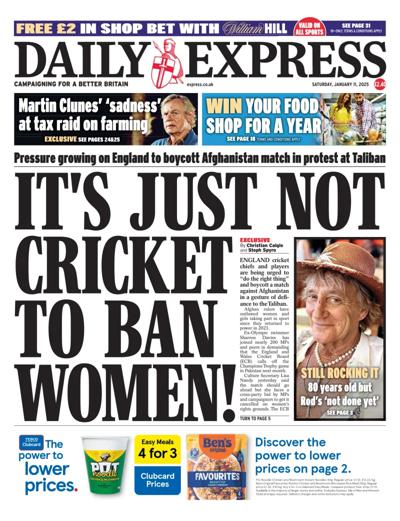 Daily Express Newspaper Front Page (UK) for 11 January 2025