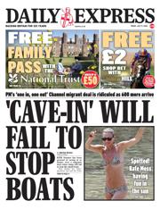 Daily Express front page for 11 July 2025