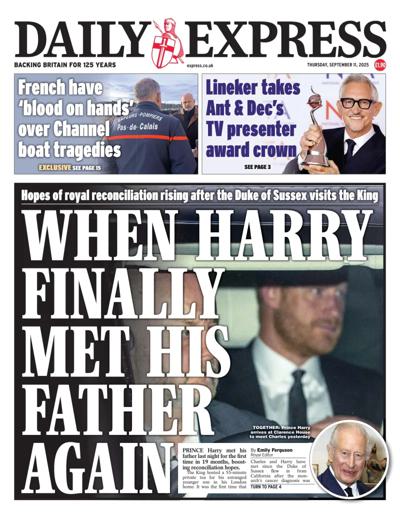 Daily Express Newspaper Front Page (UK) for 11 September 2025