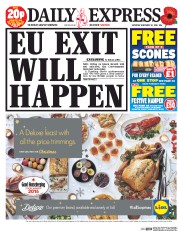 Daily Express (UK) Newspaper Front Page for 12 November 2016