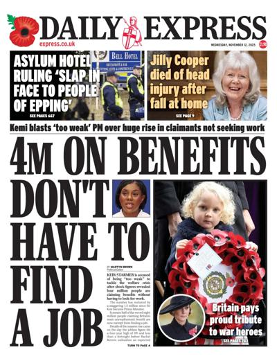 Daily Express Newspaper Front Page (UK) for 12 November 2025