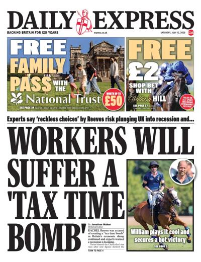 Daily Express Newspaper Front Page (UK) for 12 July 2025
