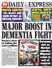 Daily Express (UK) Newspaper Front Page for 13 January 2016