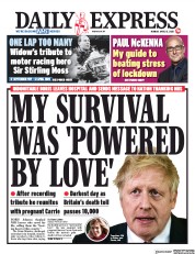 Daily Express (UK) Newspaper Front Page for 13 April 2020