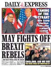 Daily Express (UK) Newspaper Front Page for 13 June 2018