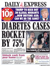 Daily Express (UK) Newspaper Front Page for 14 November 2016