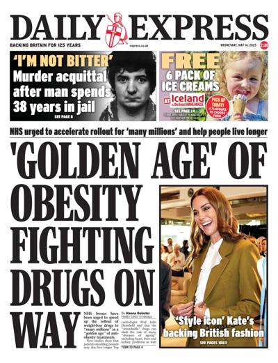 Daily Express Newspaper Front Page (UK) for 14 May 2025