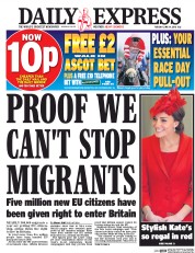 Daily Express (UK) Newspaper Front Page for 14 June 2016