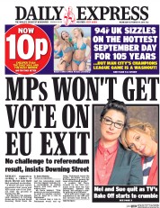 Daily Express (UK) Newspaper Front Page for 14 September 2016