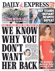 Daily Express (UK) Newspaper Front Page for 15 February 2019