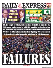 Daily Express (UK) Newspaper Front Page for 15 March 2019