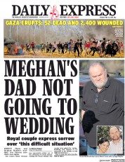 Daily Express (UK) Newspaper Front Page for 15 May 2018