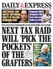 Daily Express front page for 15 July 2025