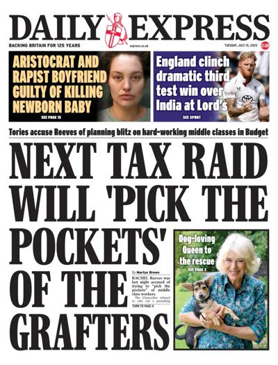 Daily Express Newspaper Front Page (UK) for 15 July 2025