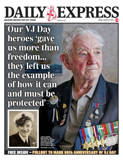 Daily Express Newspaper Front Page (UK) for 15 August 2025