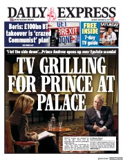 Daily Express (UK) Newspaper Front Page for 16 November 2019