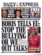 Daily Express (UK) Newspaper Front Page for 16 November 2020