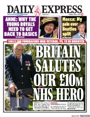 Daily Express (UK) Newspaper Front Page for 16 April 2020