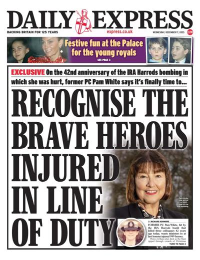 Daily Express Newspaper Front Page (UK) for 17 December 2025