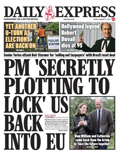 Daily Express Newspaper Front Page (UK) for 17 February 2026