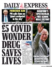 Daily Express (UK) Newspaper Front Page for 17 June 2020