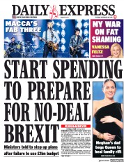 Daily Express (UK) Newspaper Front Page for 18 December 2018