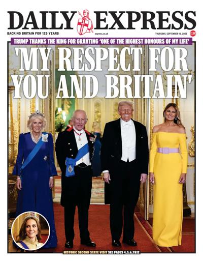 Daily Express Newspaper Front Page (UK) for 18 September 2025
