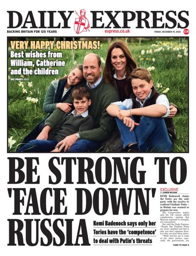 Daily Express Newspaper Front Page (UK) for 19 December 2025