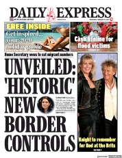 Daily Express (UK) Newspaper Front Page for 19 February 2020