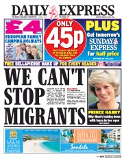 Daily Express (UK) Newspaper Front Page for 19 March 2016