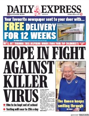 Daily Express (UK) Newspaper Front Page for 19 March 2020