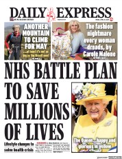 Daily Express (UK) Newspaper Front Page for 19 April 2019