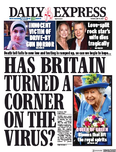 Daily Express Newspaper Front Page (UK) for 19 May 2020