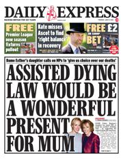 Daily Express front page for 19 June 2025
