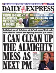 Daily Express front page for 1 October 2025
