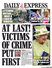 Daily Express (UK) Newspaper Front Page for 1 April 2021