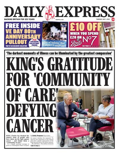 Daily Express Newspaper Front Page (UK) for 1 May 2025