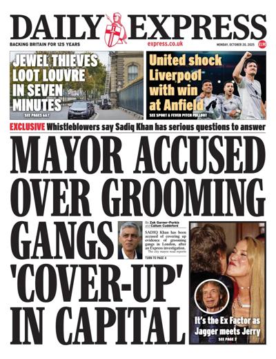 Daily Express Newspaper Front Page (UK) for 20 October 2025